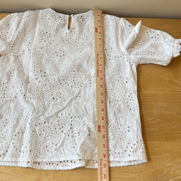 J MCLAUGHLIN JONIE TOP S EYELET LACE COTTON PRAIRIE COTTAGECORE FEMININE NWOT - Picture 11 of 12